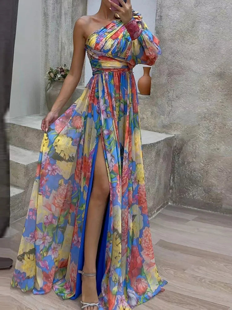 Flora – A Fashionable Off-the-Shoulder Maxi Dress