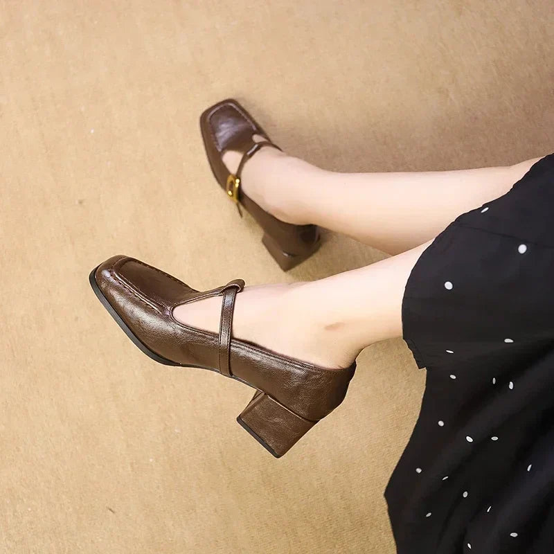 Odette Elegant Heels with 5 cm Block Heel