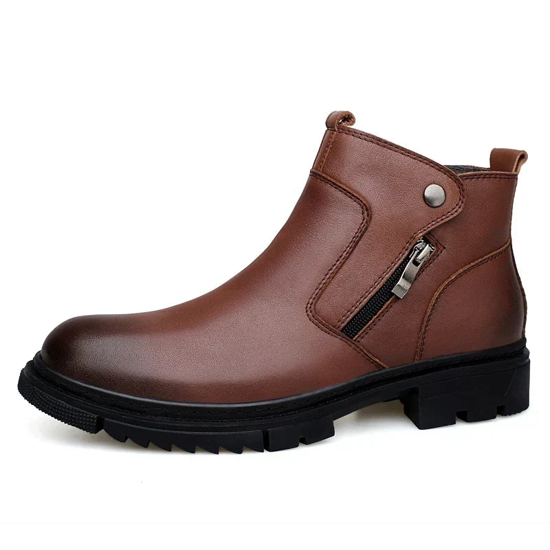Side-Zip Leather Boots