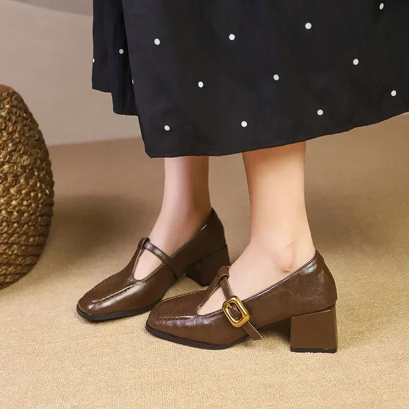 Odette Elegant Heels with 5 cm Block Heel
