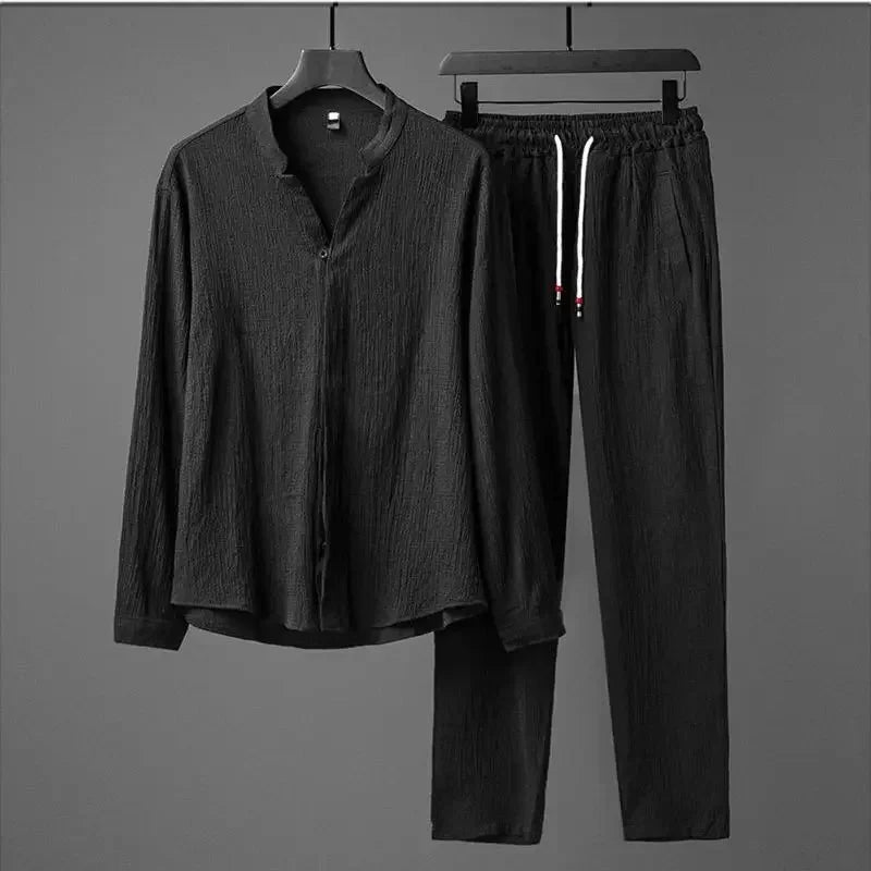 Coordinated Two-Piece Linen Set