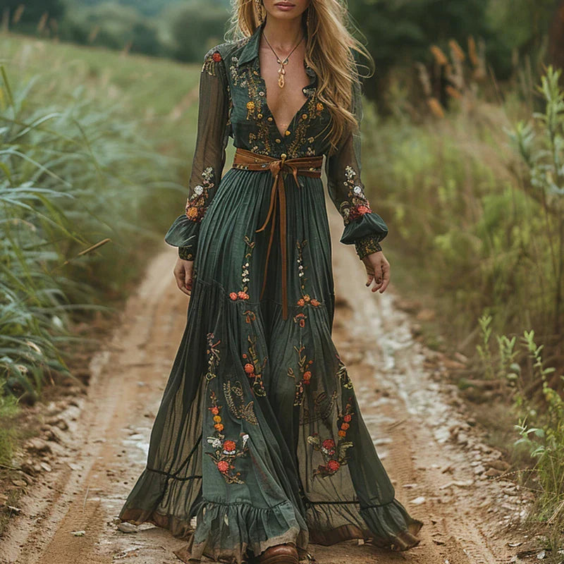 Eleanor | Women’s Floral Long Sleeve Maxi Dress