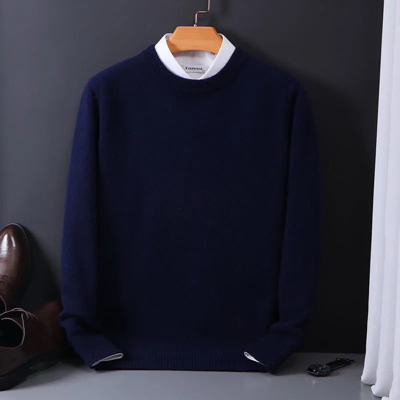 Men’s Cashmere-Look Sweater with Stand Collar – Luxury & Comfort
