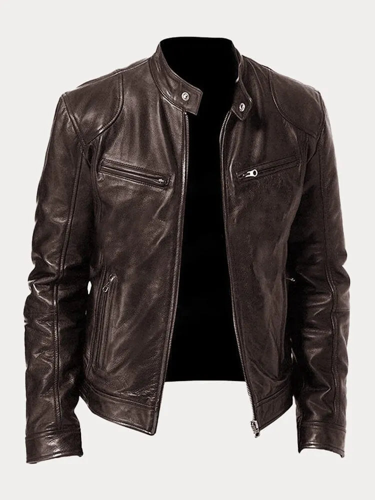 Joren™ | Timeless Zip-Up Leather Jacket