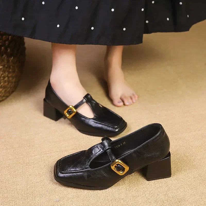 Odette Elegant Heels with 5 cm Block Heel