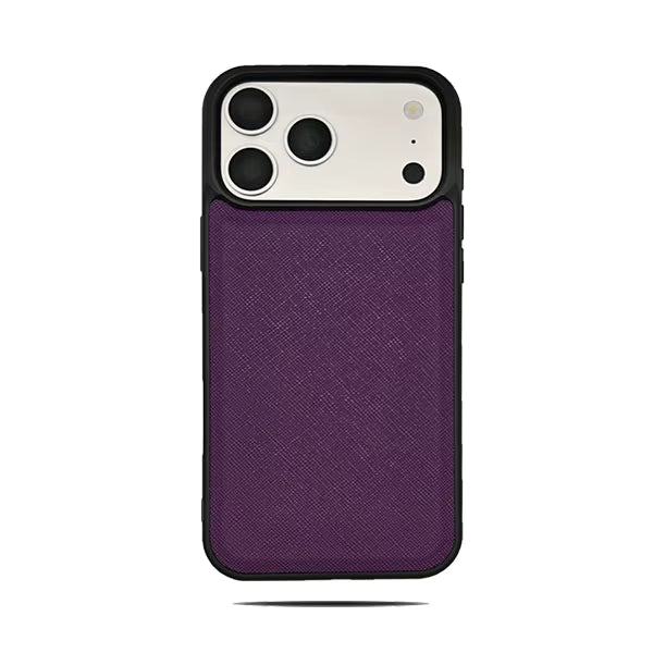 Saffiano PU Leather Phone Case for iPhone 13, 14, and 15 Models 14