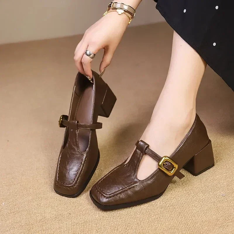 Odette Elegant Heels with 5 cm Block Heel