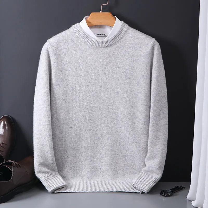 Men’s Cashmere-Look Sweater with Stand Collar – Luxury & Comfort