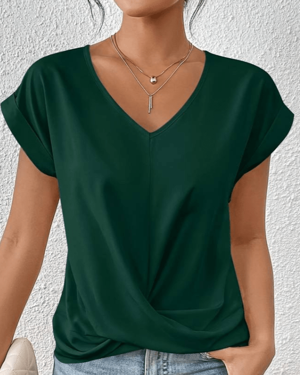 Jade Refined V-Neck Top