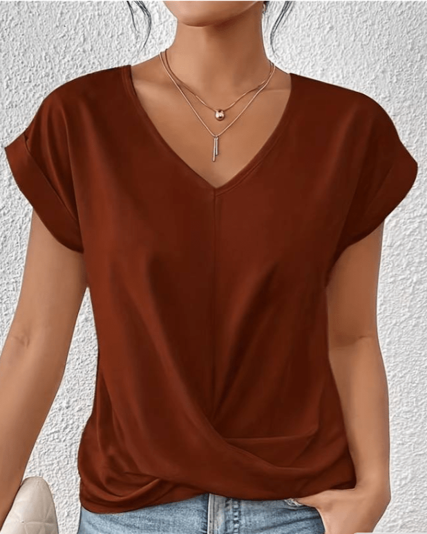 Jade Refined V-Neck Top
