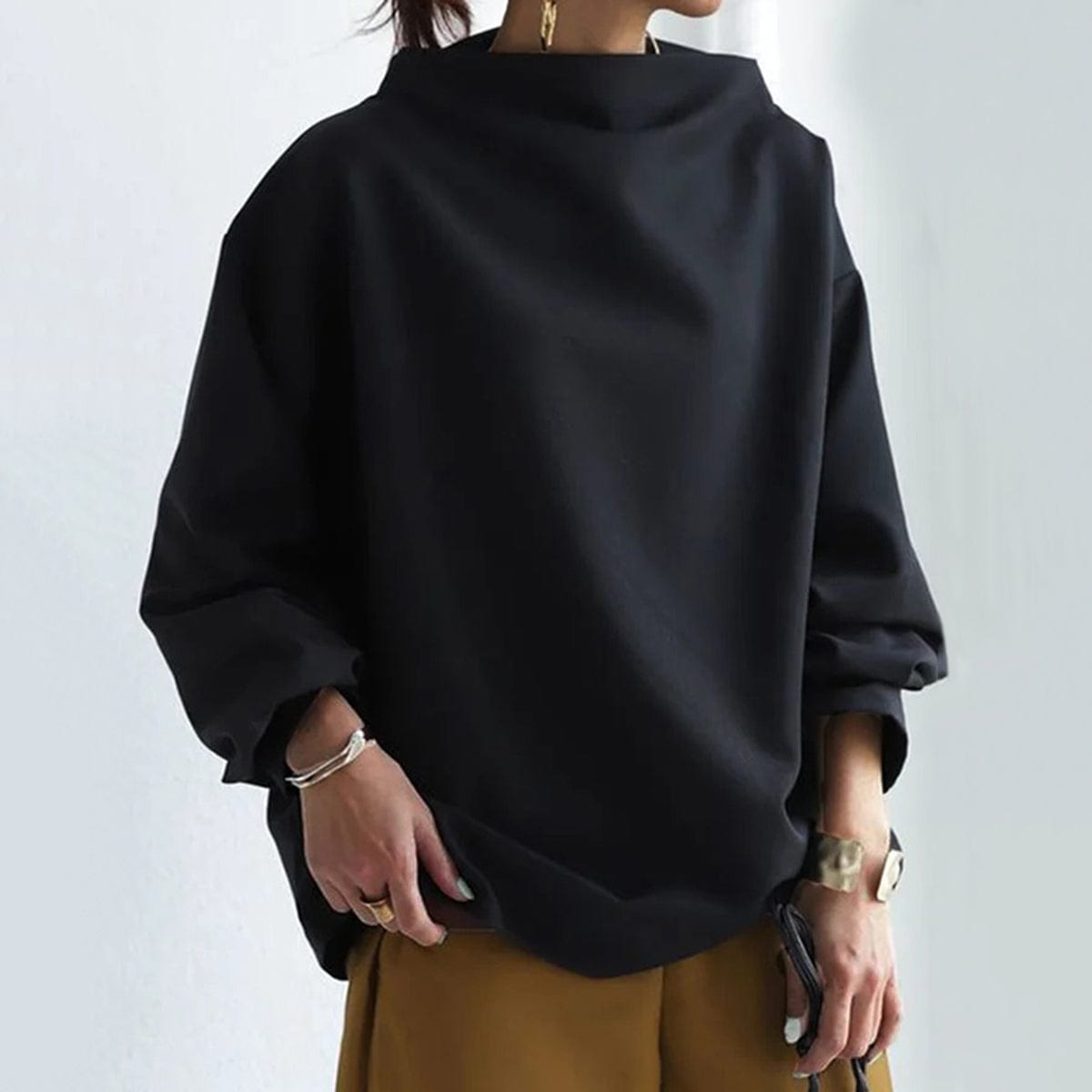 Renli Stylish High-Neck Top