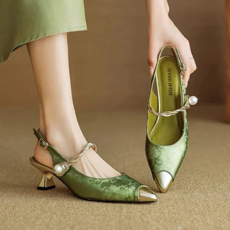 Fleur Comfortable Heels with Ankle Strap