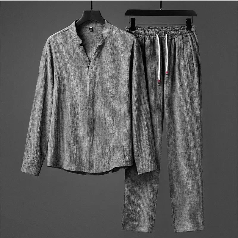 Coordinated Two-Piece Linen Set