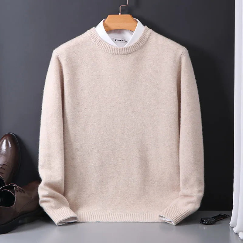 Men’s Cashmere-Look Sweater with Stand Collar – Luxury & Comfort