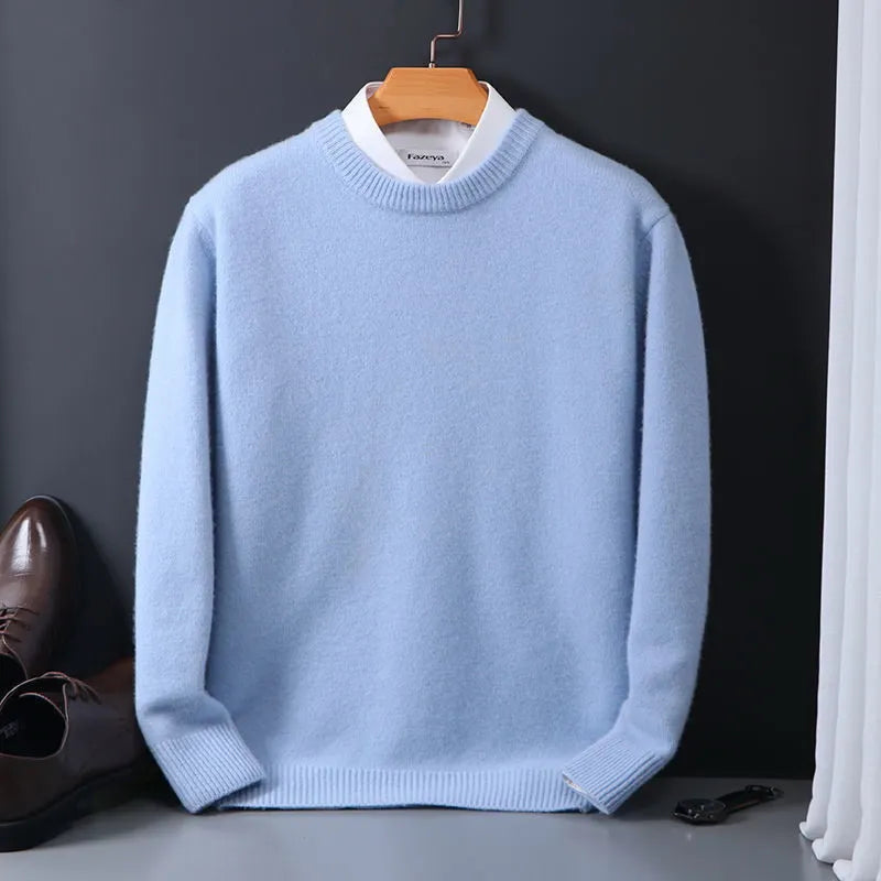 Men’s Cashmere-Look Sweater with Stand Collar – Luxury & Comfort