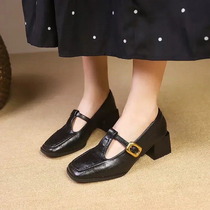 Odette Elegant Heels with 5 cm Block Heel