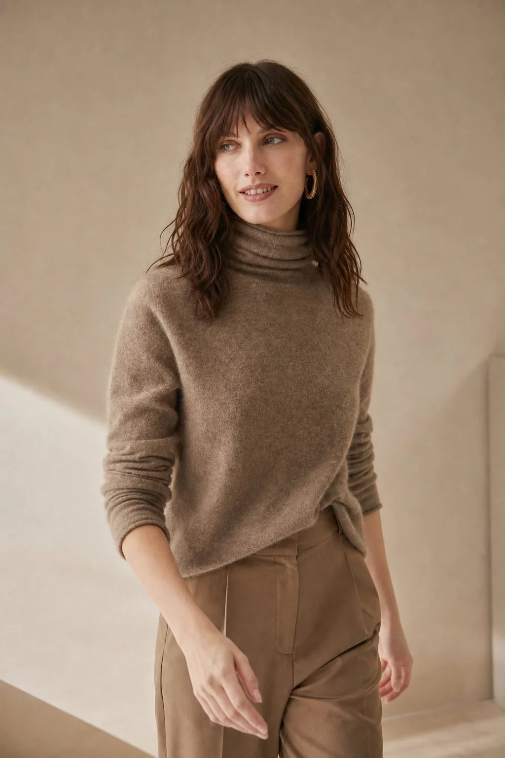 Slim Fit Cashmere Blend Turtleneck Sweater for Men and Women 2