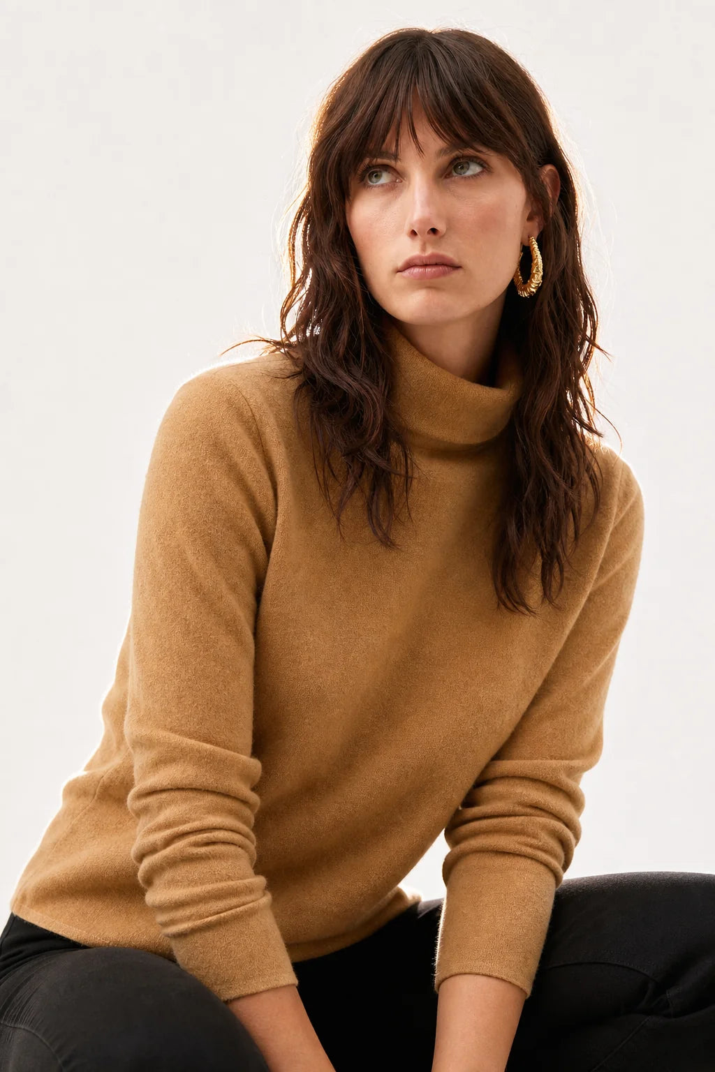 Slim Fit Cashmere Blend Turtleneck Sweater for Men and Women 6