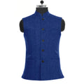 Slim Fit Men's Waistcoat with Stand-Up Collar and Button Closure 0
