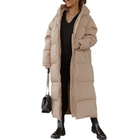 Slim Fit Quilted Long Sleeve Winter Coat for Women 2