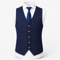 Slim Fit Tweed Waistcoat for Men with Classic Button Placket 0