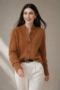 Soft Merino Wool Blend Cardigan Sweater with Statement Buttons 0