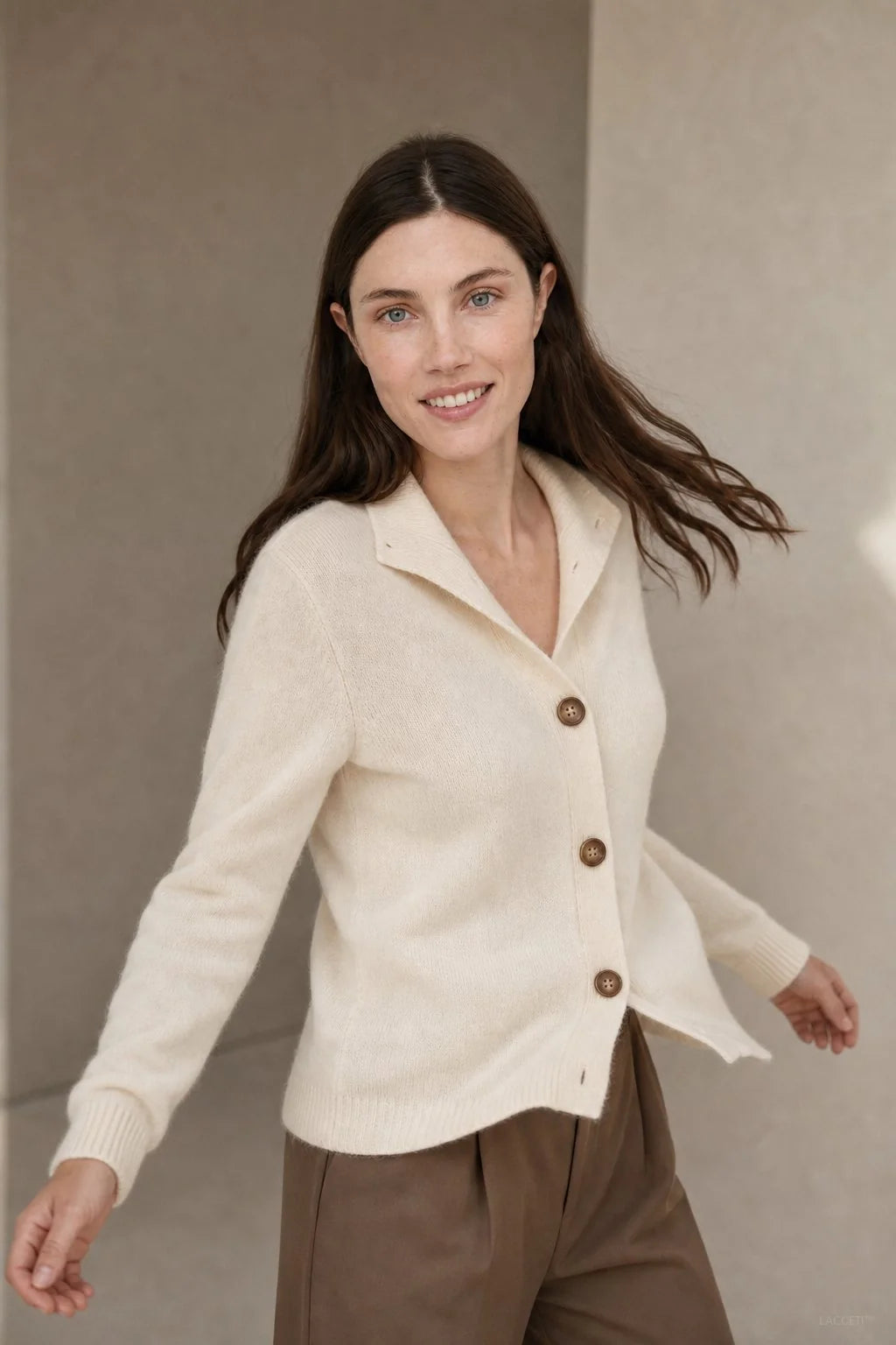 Soft Merino Wool Blend Cardigan Sweater with Statement Buttons 9