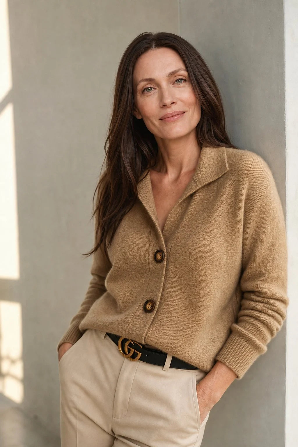 Soft Merino Wool Blend Cardigan with Statement Buttons 6