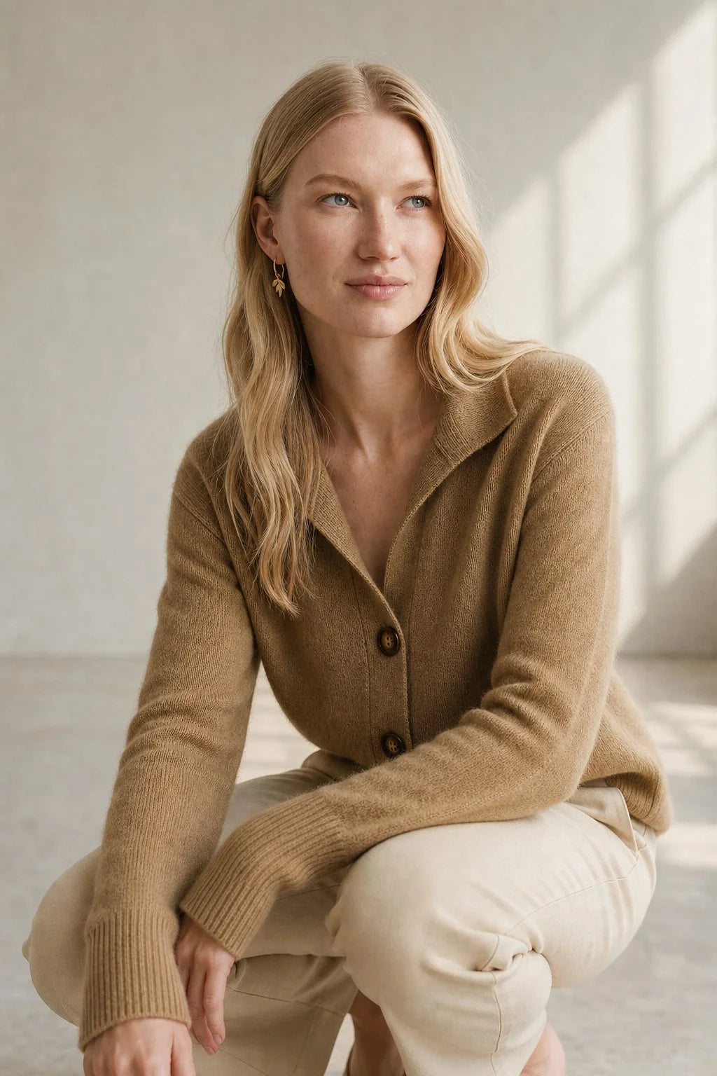 Soft Merino Wool Blend Cardigan with Statement Buttons 7
