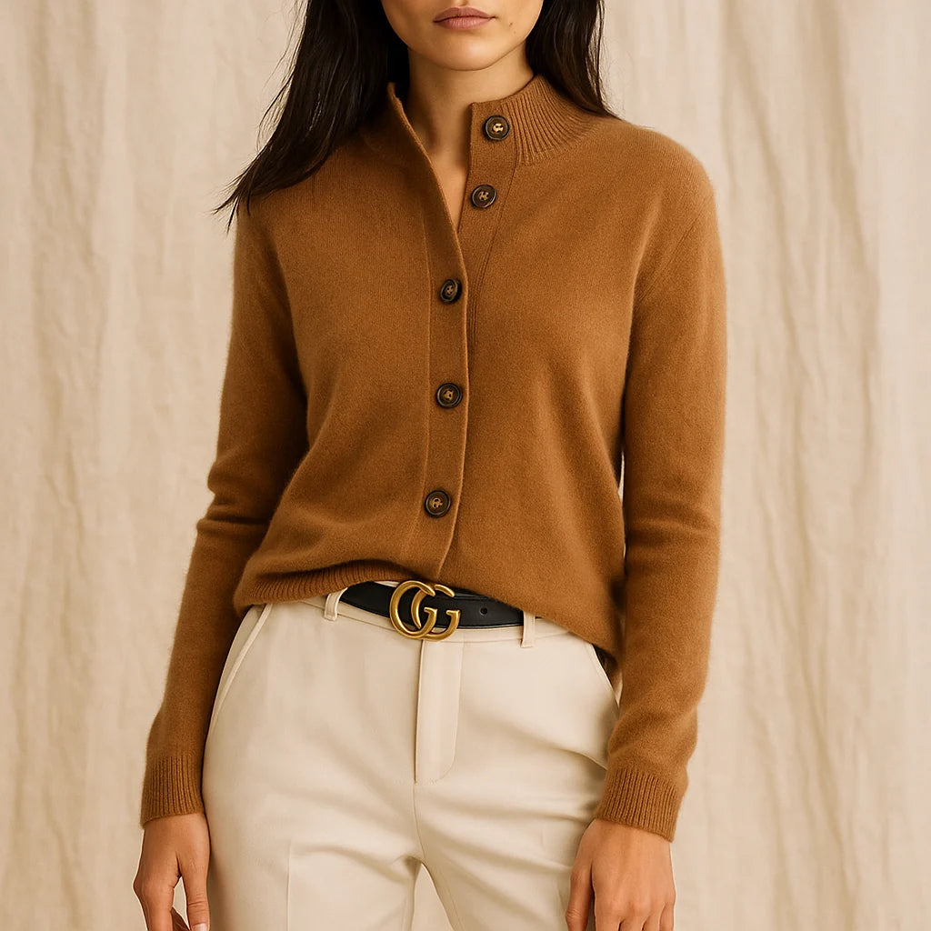 Soft Merino Wool Blend Cardigan with Statement Buttons 7