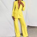 Olivia | Women's Trouser Suit with Long Blazer and Wide-Leg Trousers for Summer