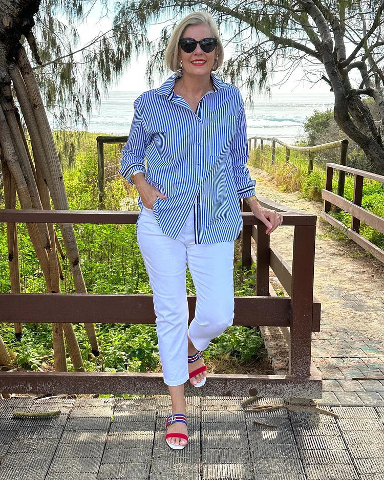 Jada | Classic Striped Women's Shirt with a Comfortable Fit for Summer Days