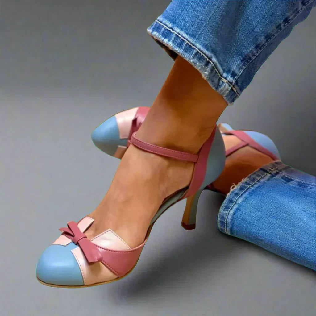 Roxy | Classic Women's Pumps with Bow Strap and Mid Heel for Summer