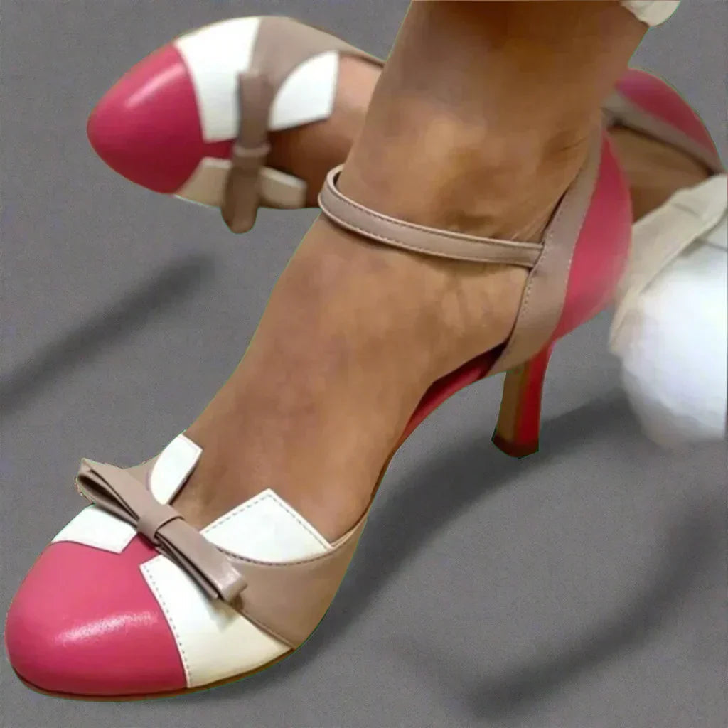Roxy | Classic Women's Pumps with Bow Strap and Mid Heel for Summer