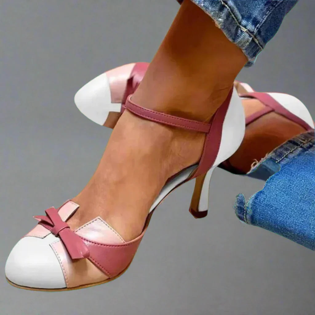 Roxy | Classic Women's Pumps with Bow Strap and Mid Heel for Summer