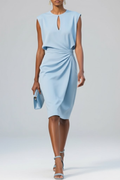 Lotte | Women's Midi Dress with Keyhole Neckline and Ruffle Details
