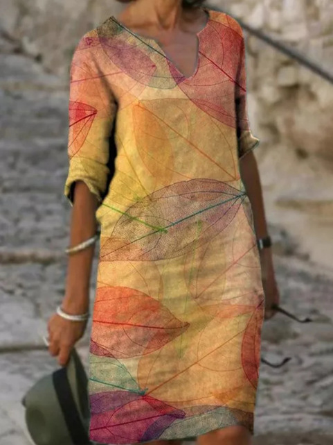 Isabella | Women's Printed V-Neck Midi Dress