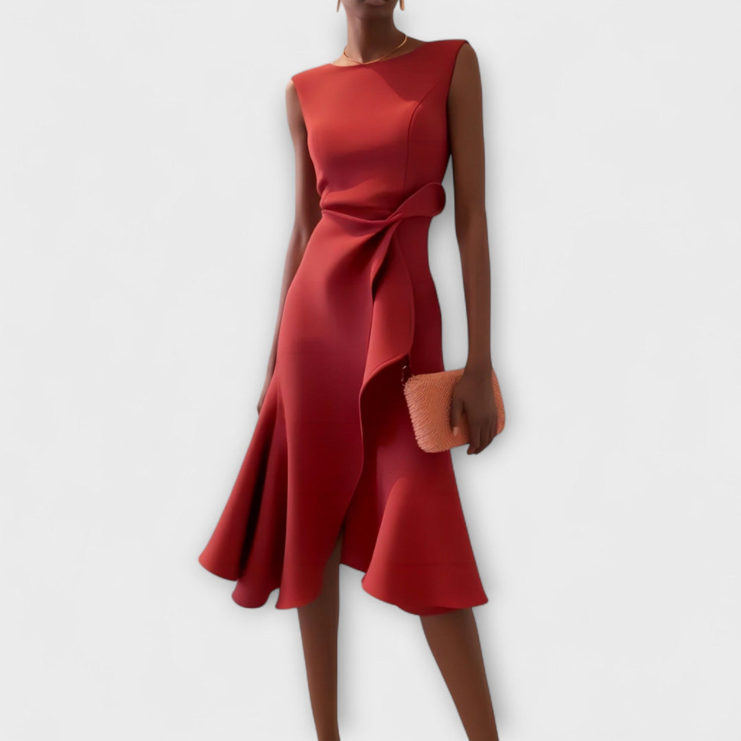 Ruby | Women's Sleeveless Pleated Midi Dress