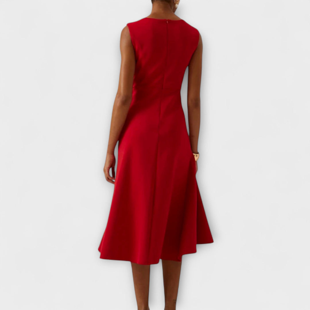Ruby | Women's Sleeveless Pleated Midi Dress