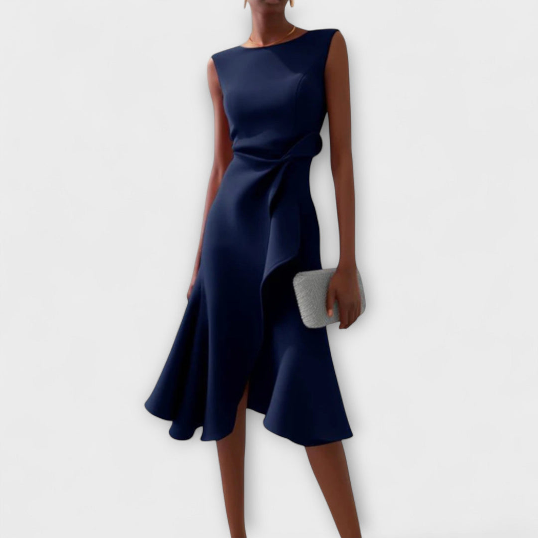 Ruby | Women's Sleeveless Pleated Midi Dress