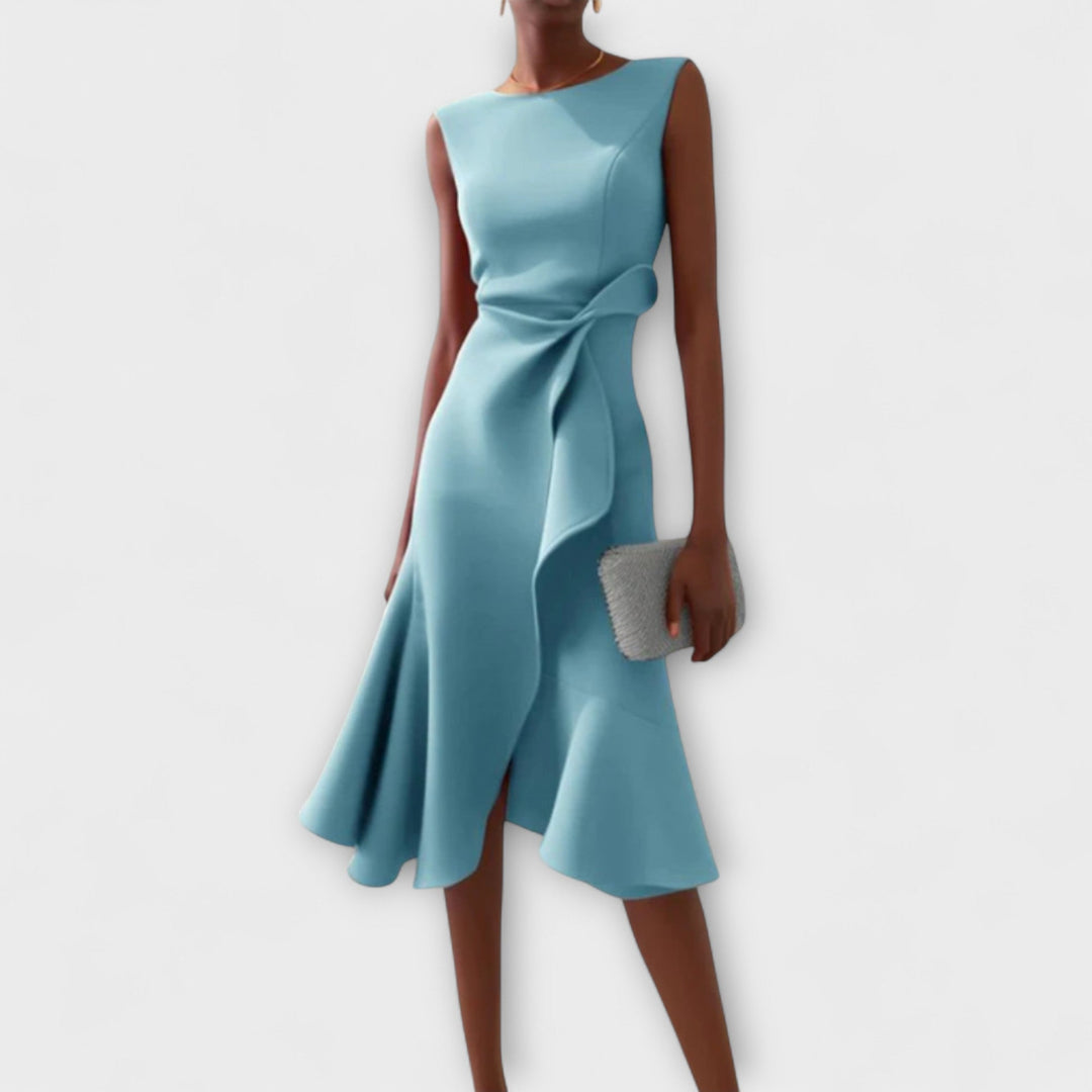 Ruby | Women's Sleeveless Pleated Midi Dress