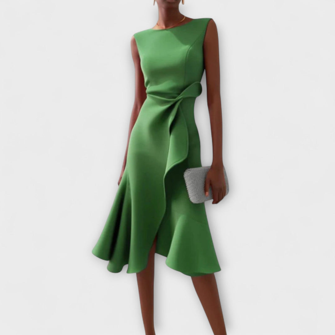 Ruby | Women's Sleeveless Pleated Midi Dress