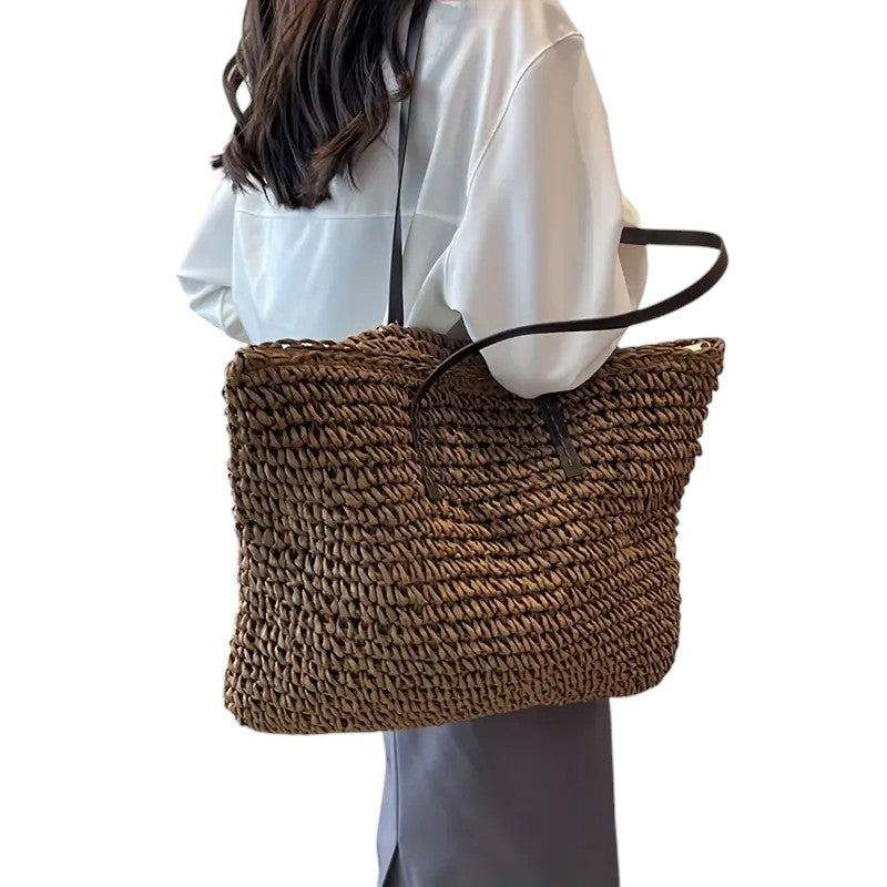 Penelope | Women's Summer Beach Bag with Woven Design