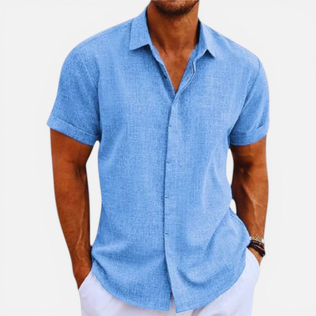 Men's Lightweight Summer Shirt Short Sleeve Breathable Casual Wear