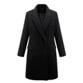 Tailored Long Line Winter Coat with Notched Collar and Button Front 0