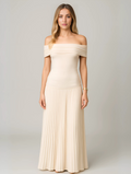Tessa | Women’s Pleated Maxi Dress for Wedding Guests
