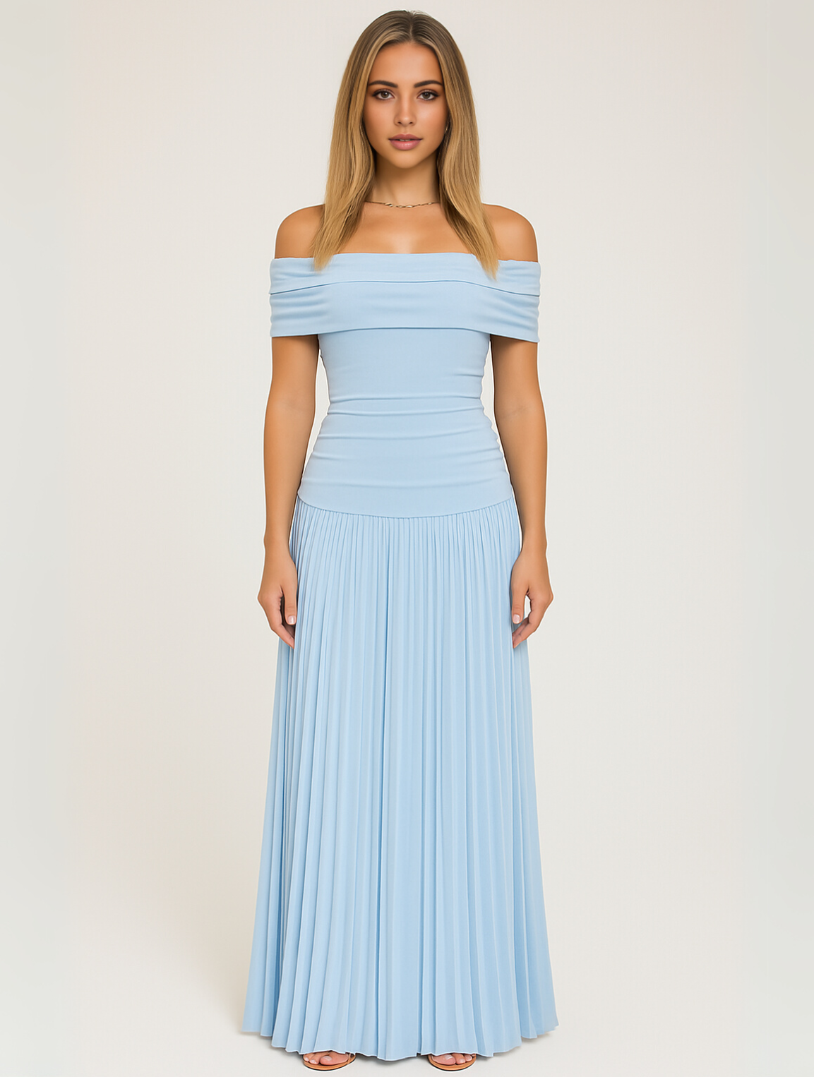 Tessa | Women’s Pleated Maxi Dress for Wedding Guests