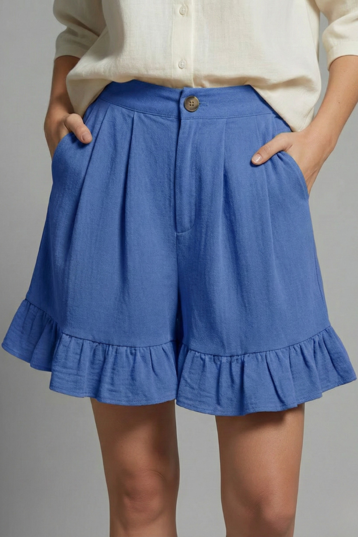 Tessa | Women’s High-Waisted Ruffle Hem Shorts