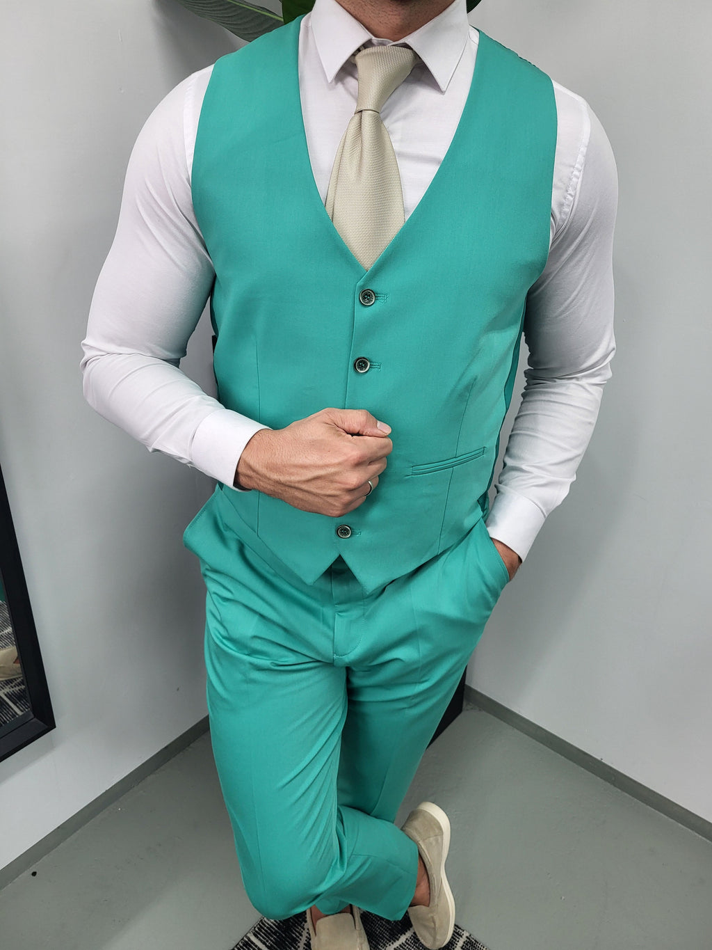 Tulum Turquoise Men’s 3-Piece Classic Suit