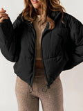 Women's Quilted Loose Fit Puffer Jacket with Full-Zip Closure 0